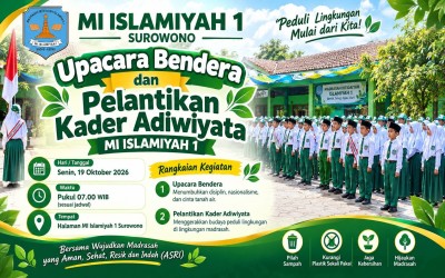 UPACARA BENDERA DAN PELANTIKAN KADER ADIWIYATA MI ISLAMIYAH 1
